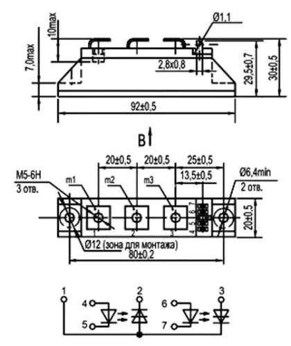 МТОТО-80-9 модуль тиристорный фото 3 МТОТО-80-9 модуль тиристорный фото 3