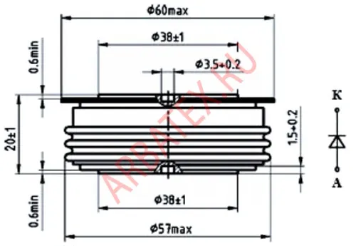 ДЧ343-500-14 диод фото 2 ДЧ343-500-14 диод фото 2