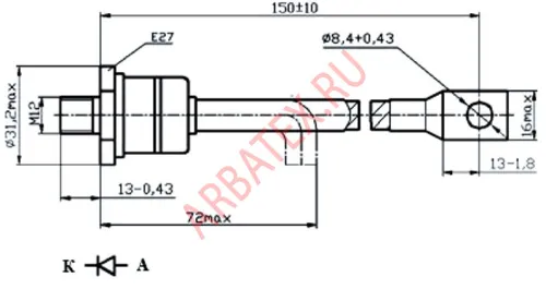 ДЧ251-200Х-12 диод фото 2 ДЧ251-200Х-12 диод фото 2