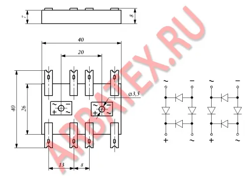 КЦ403Б диодный мост фото 3 КЦ403Б диодный мост фото 3